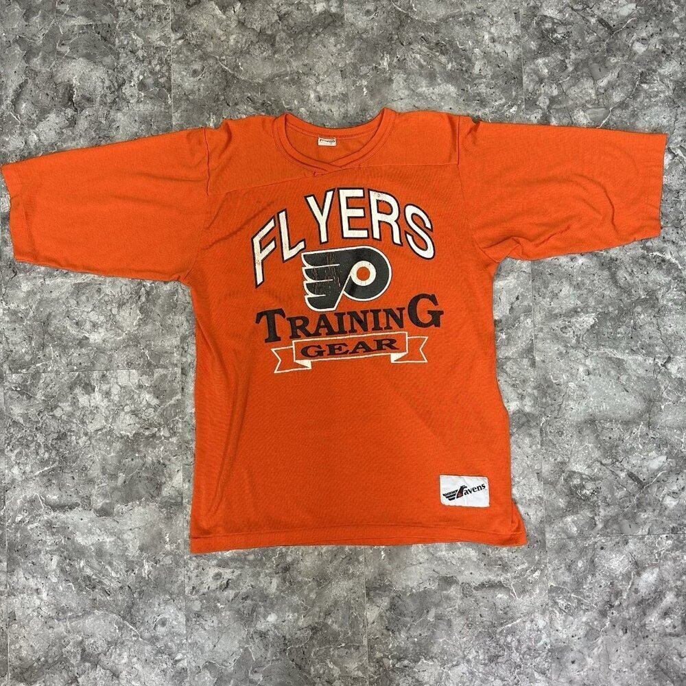 Vintage Philadelphia Flyers Men’s Sz L Shirt Ravens Traning Gear Orange Pullover